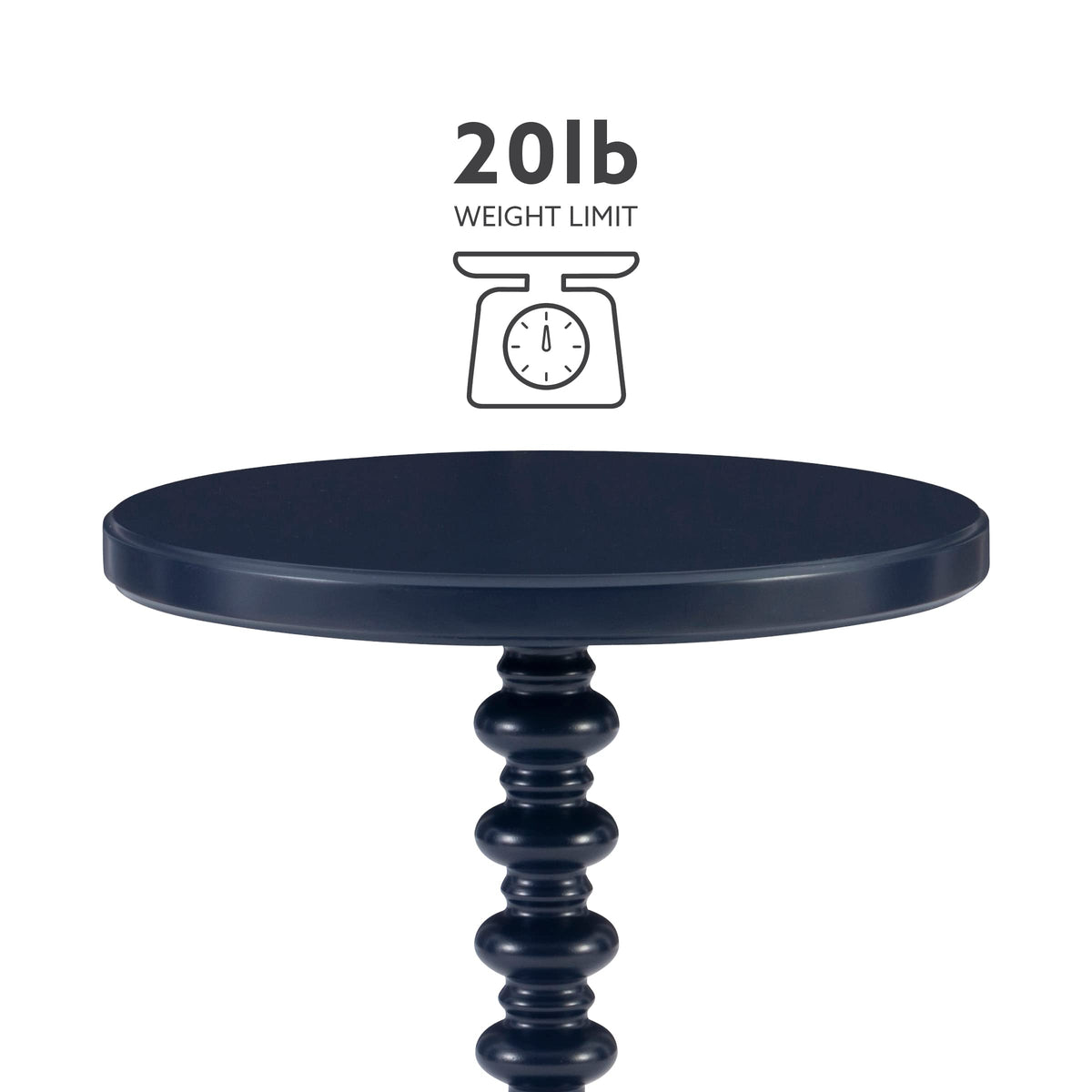 Round Navy Blue Pedestal Accent Table J655979