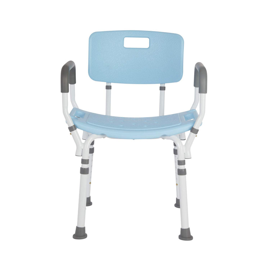 Blue Shower Chair with Back and Padded Arms M1125