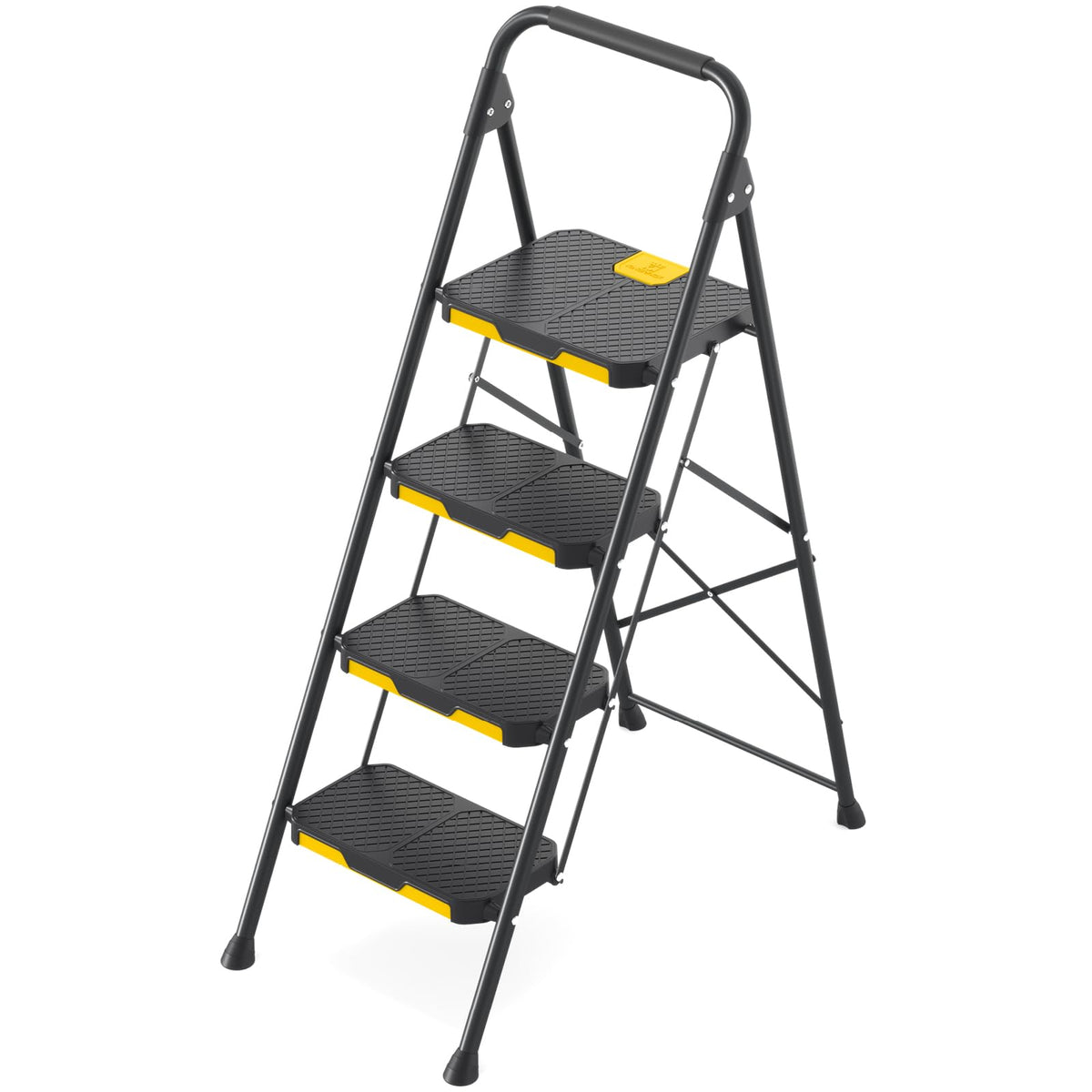 4 Step Steel Step Stool with Safe-Lock, Black G1294