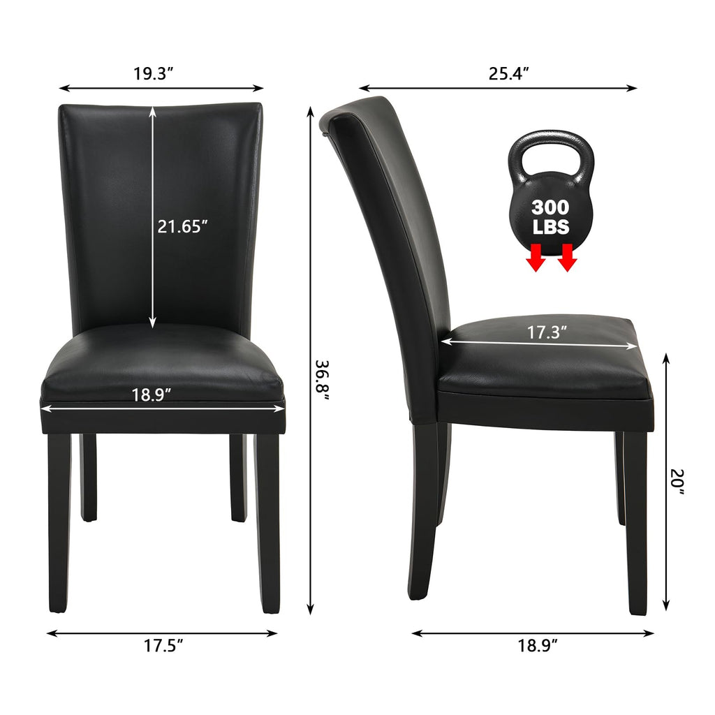 Set of 8 Black Faux Leather Upholstered Dining Chairs I680345