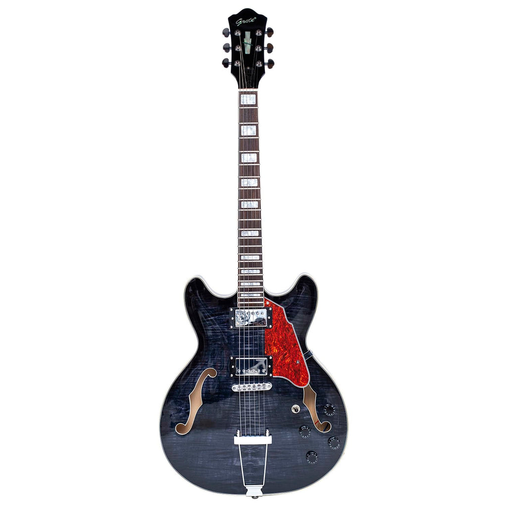 Black Semi-Hollow Body Electric Guitar with Gig Bag Y2706