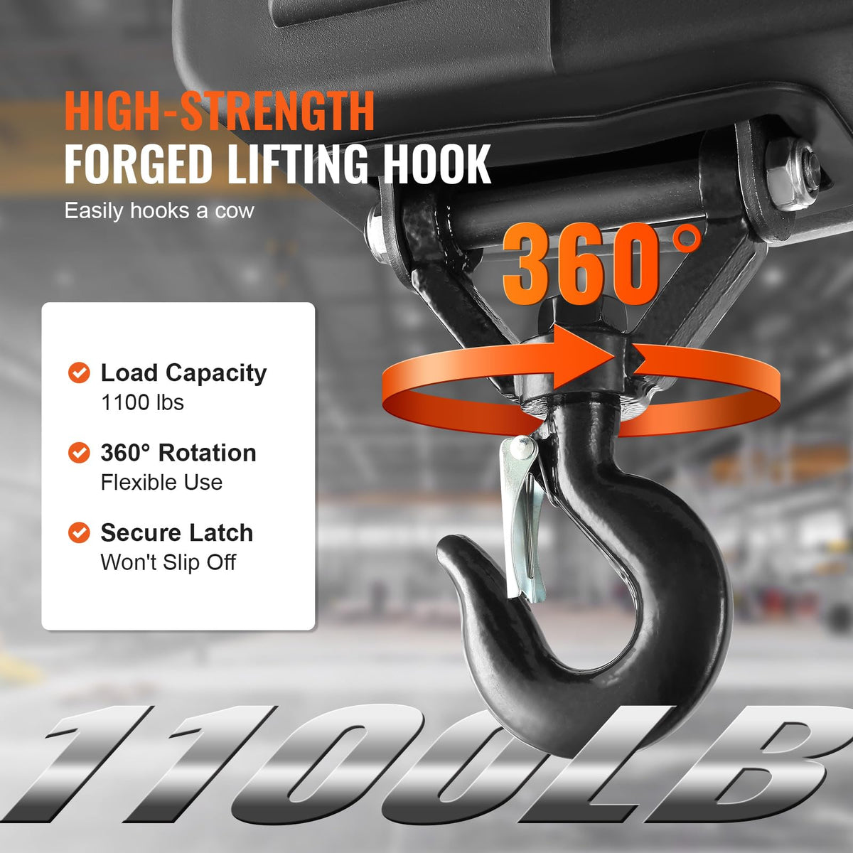 1500W Portable Electric Hoist Winch M943623
