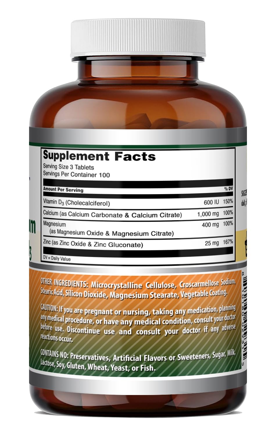 Calcium Magnesium Zinc D3 Tablets X861