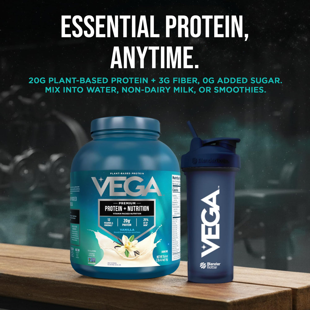 Plant Based Vegan Protein Powder Vanilla 2.3lbs K2231
