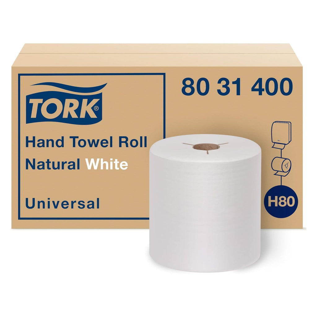 Natural White Recycled Fiber Hand Towel Roll 6 Rolls K107