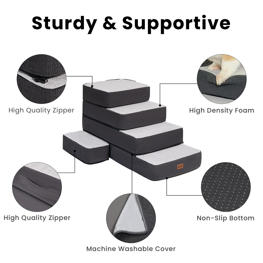 4-Step Adjustable Foldable Non-Slip Dog Stairs H175120
