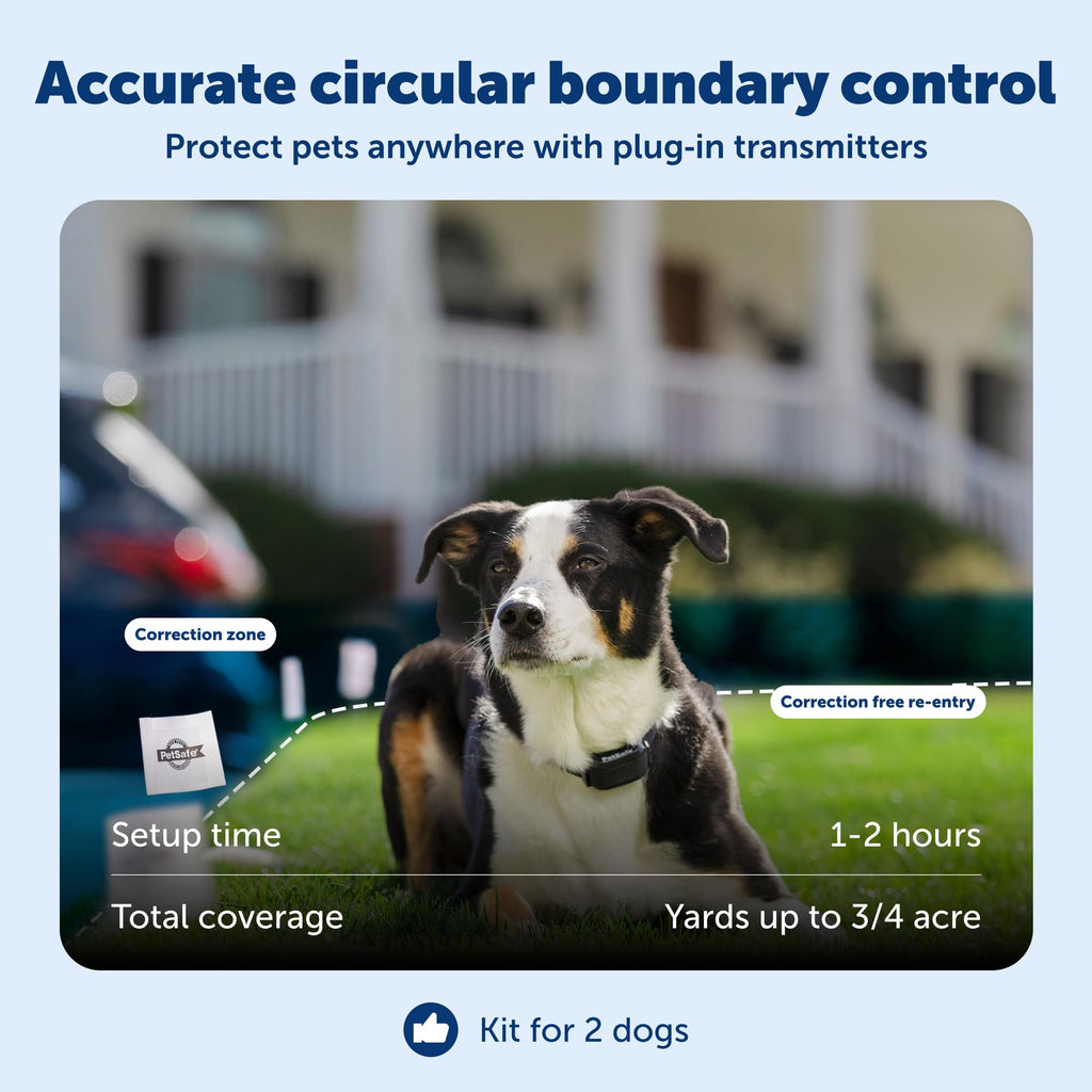 Wireless Fence, 2 Dog, Up to 3/4 Acre Y9398