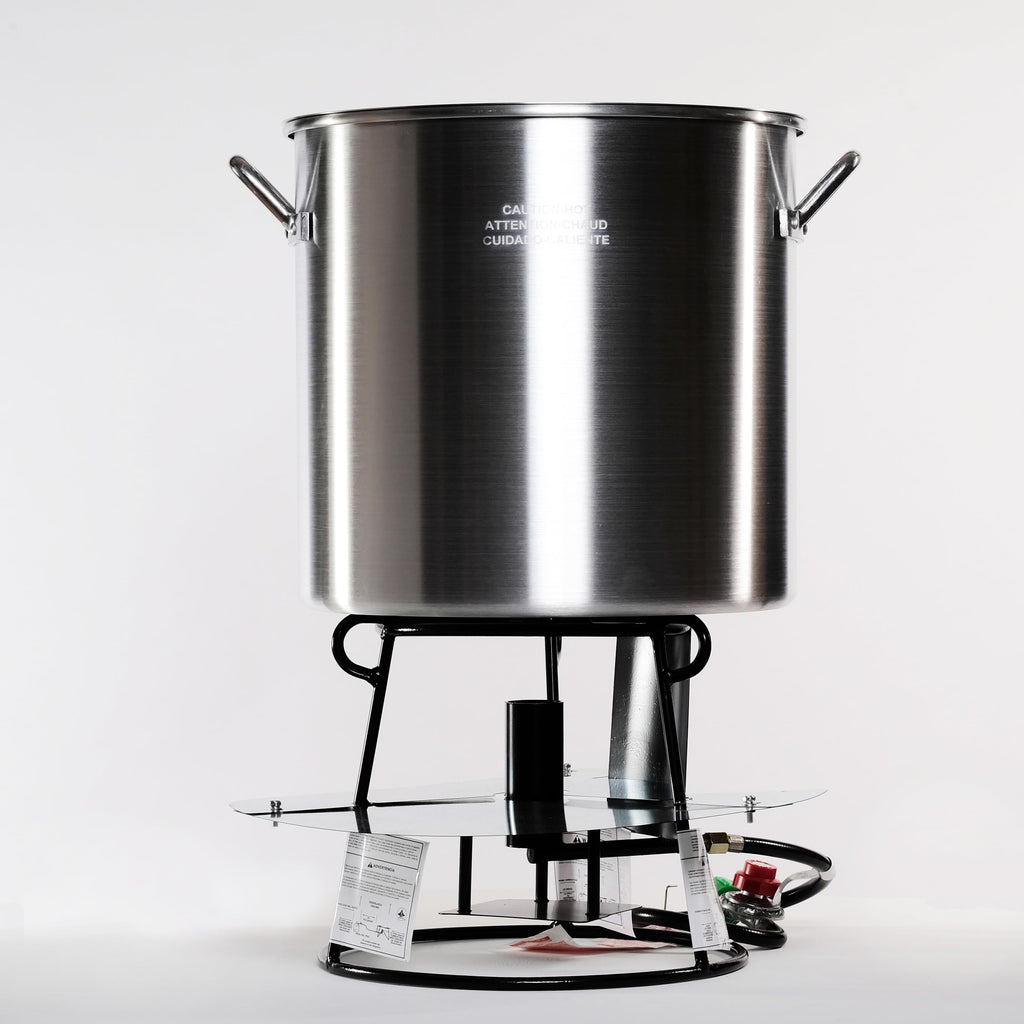 Portable Propane Outdoor Boiling Package with 60 Qt. Aluminum Pot, Basket, Lid and Jet Burner O876
