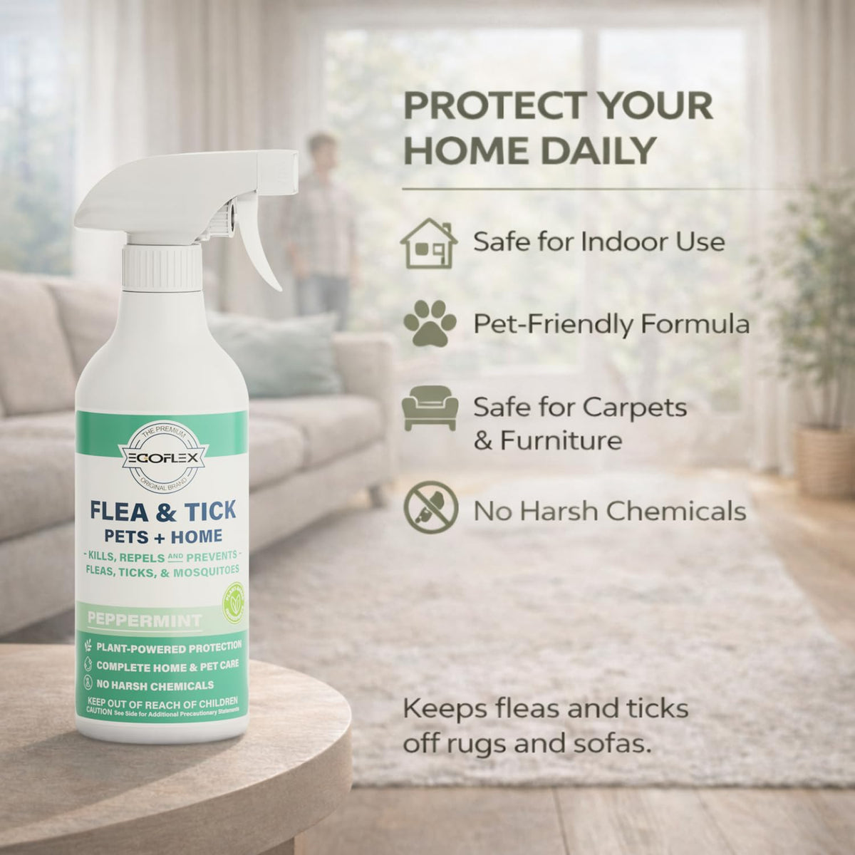 Plant-Based Flea Spray with Peppermint Scent 16oz D255321
