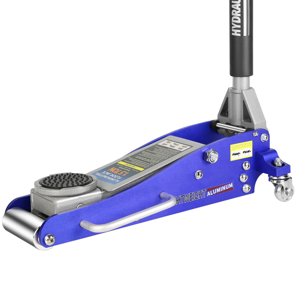 Heavy Duty Hydraulic Low Profile Aluminum Steel Floor Jack 1.5 Ton Blue L15395