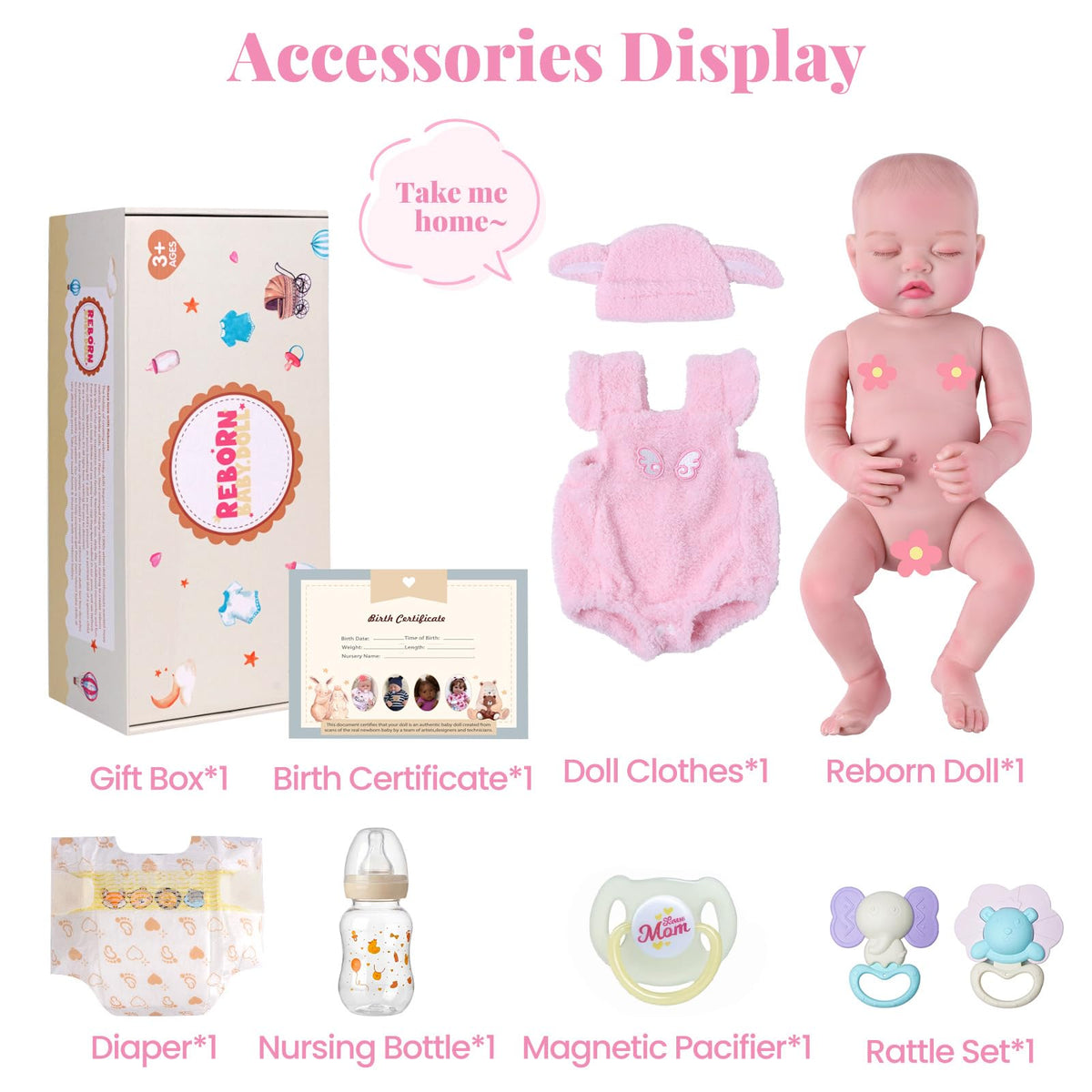 20 Inch Reborn Baby Dolls Girl with Accessories O721