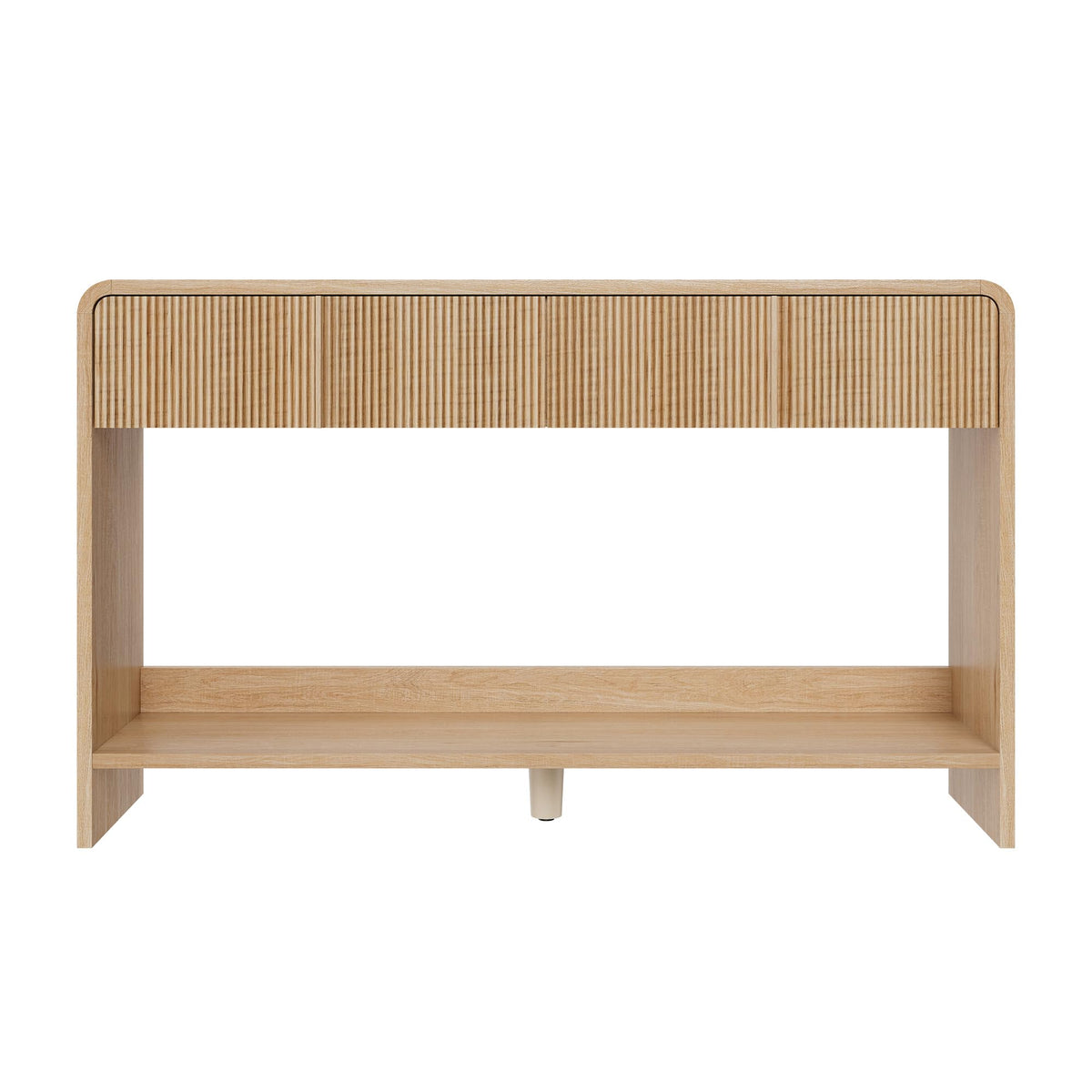 45" Fluted Console Table with 2 Drawers and Open Shelf U951042