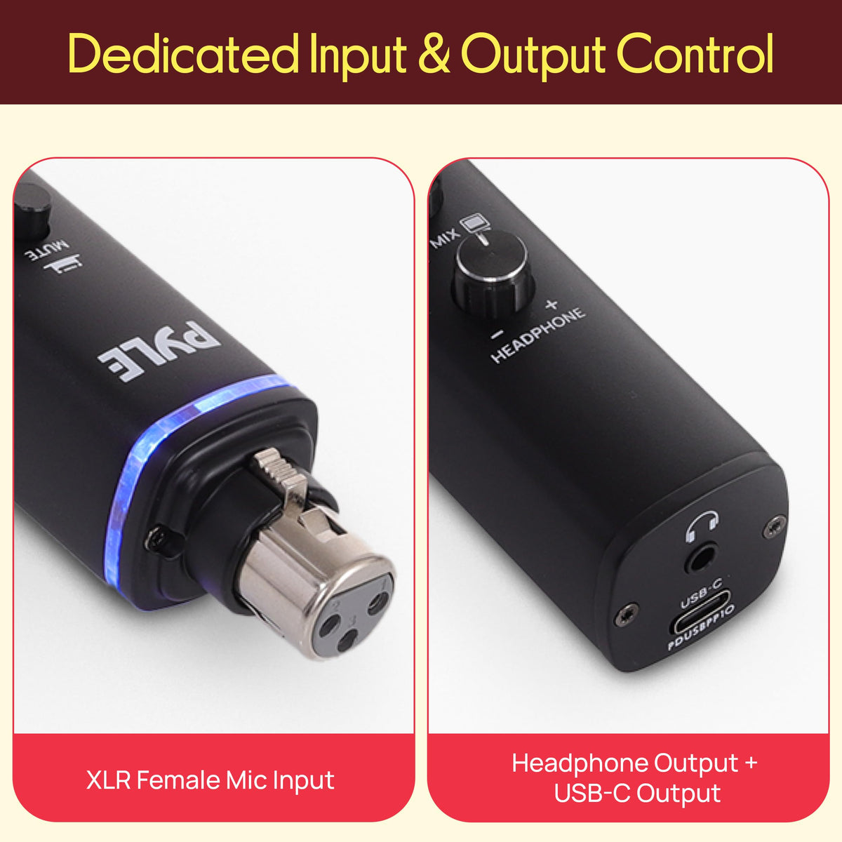 XLR-to-USB Microphone Signal Adapter with Phantom Power D35546