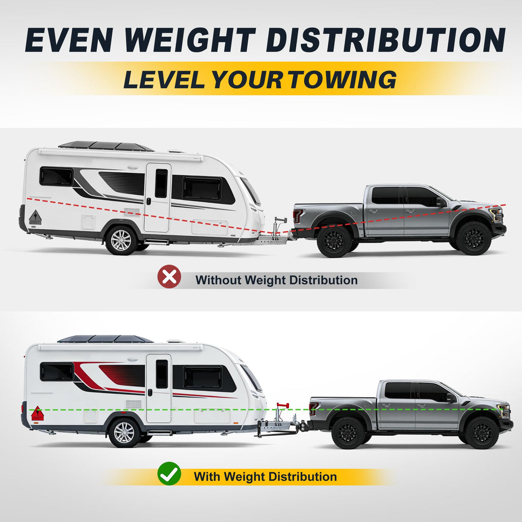 Weight Distribution Hitch with Sway Control, 10000 lbs Towing, 2-Inch Shank G5646