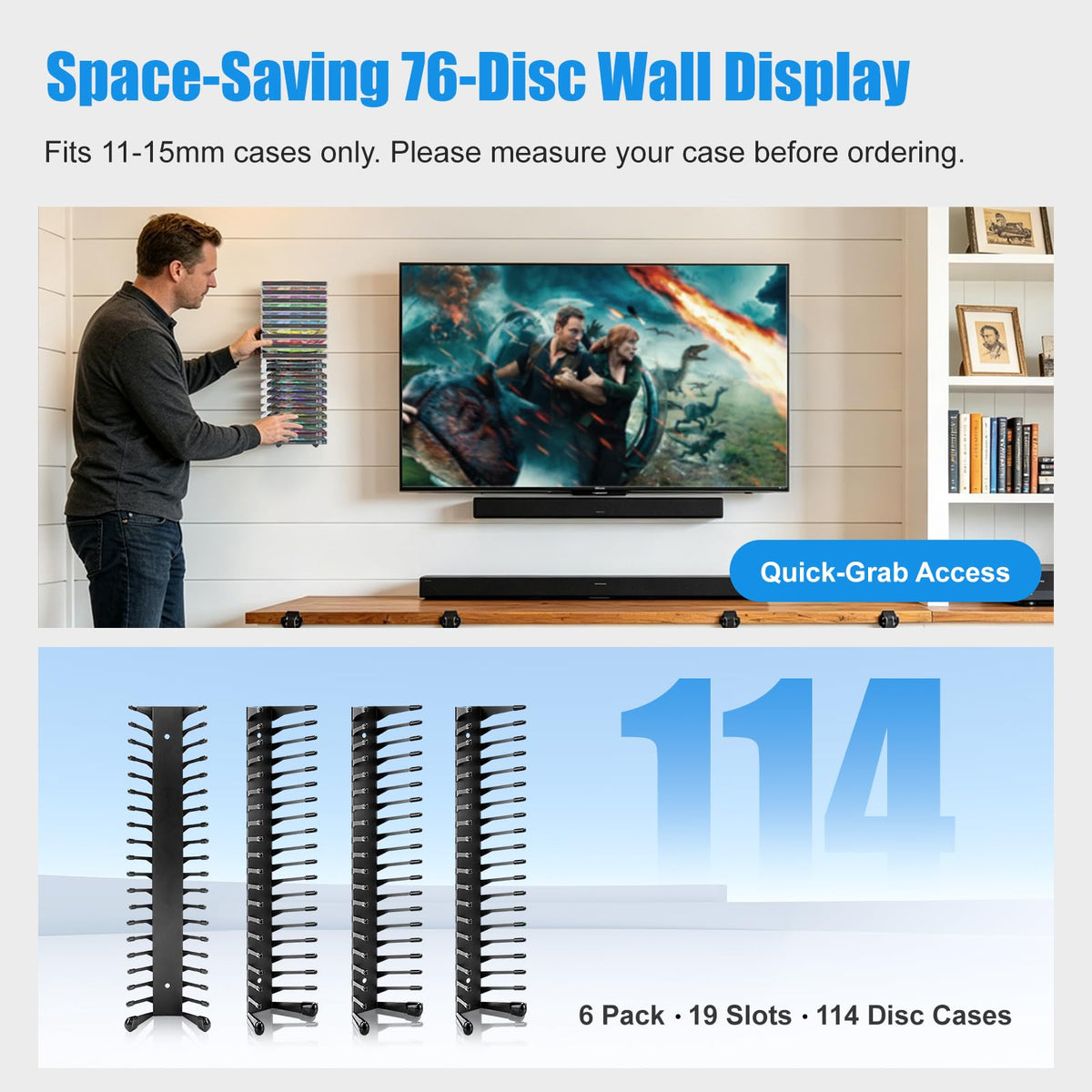 Anti-Drop CD Storage Shelf 6 Pack A29552