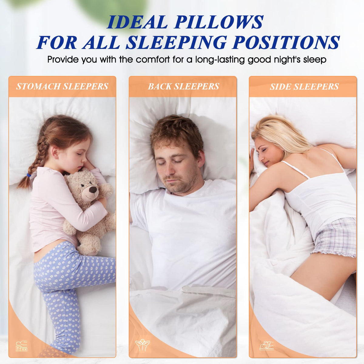 King Size Set of 2 Cooling Bed Pillows F158