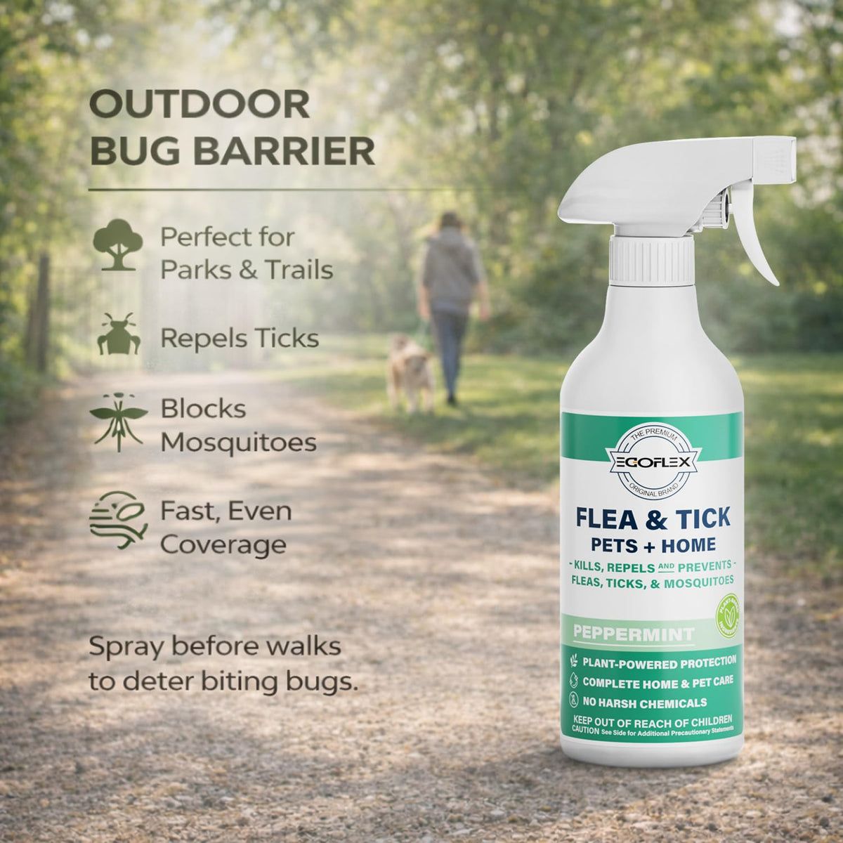 Plant-Based Flea Spray with Peppermint Scent 16oz D255321