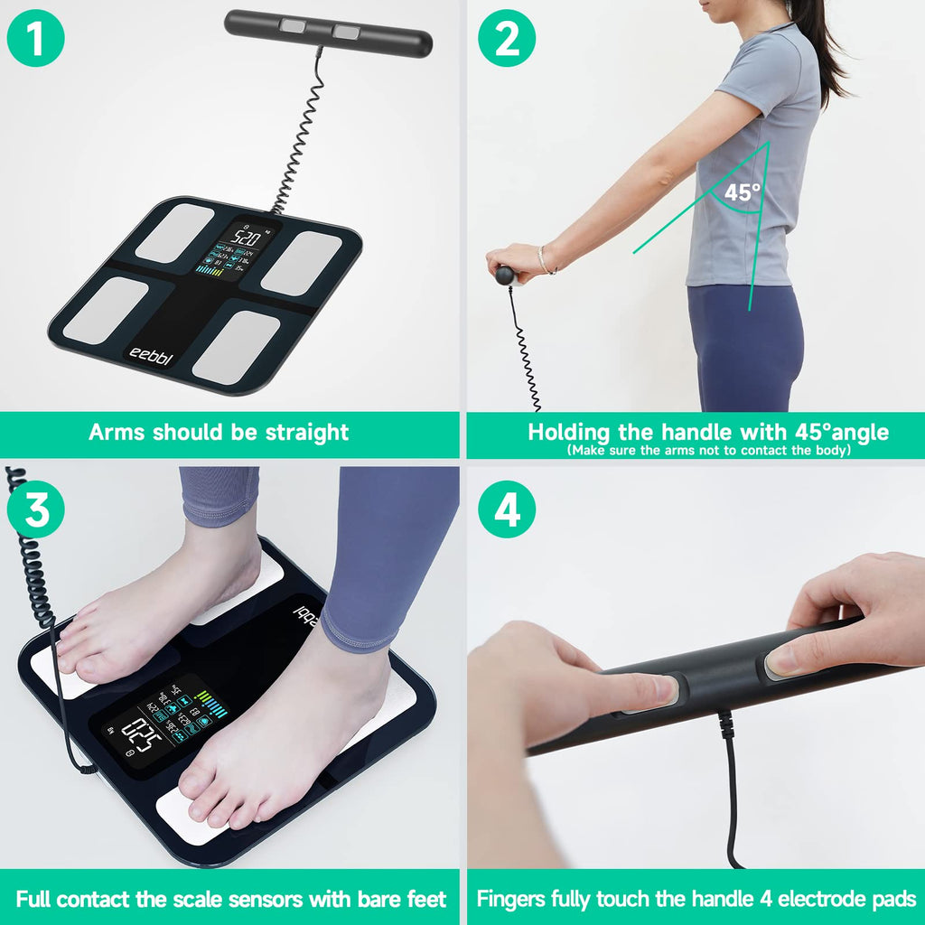 Body Fat Scale with Handheld, Bluetooth Body Composition Monitor 400 lbs I806394