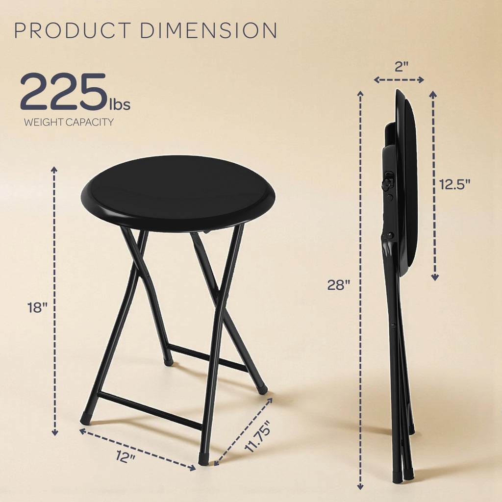 Black 18 Inch Portable Folding Stool O3342