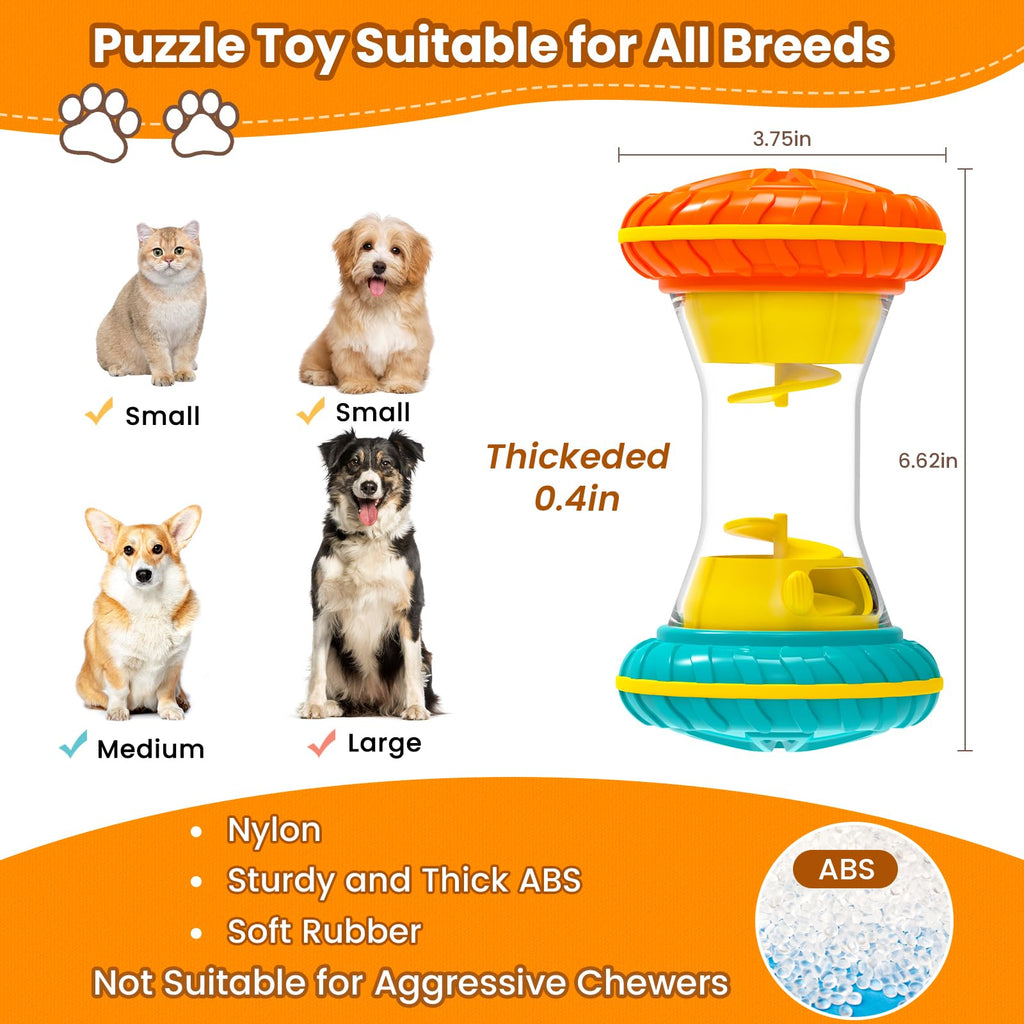 Interactive Dog Puzzle Toy Treat Dispensing Slow Feeder Yellow M8614