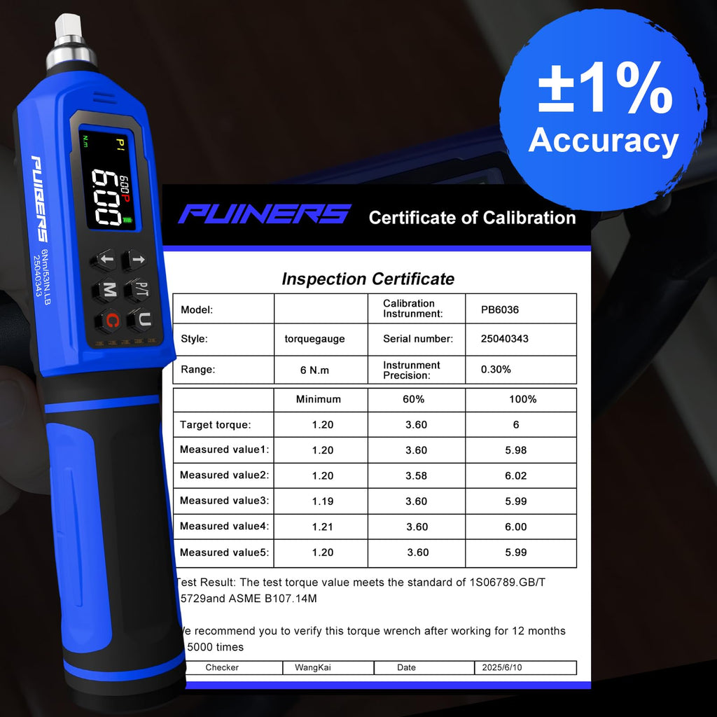 46 Pcs Digital Torque Screwdriver Set 1/4" Adjustable J7630