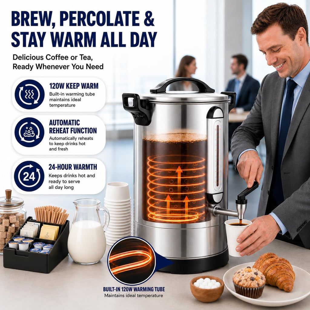 16L 304 Stainless Steel Commercial Coffee Urn B310415
