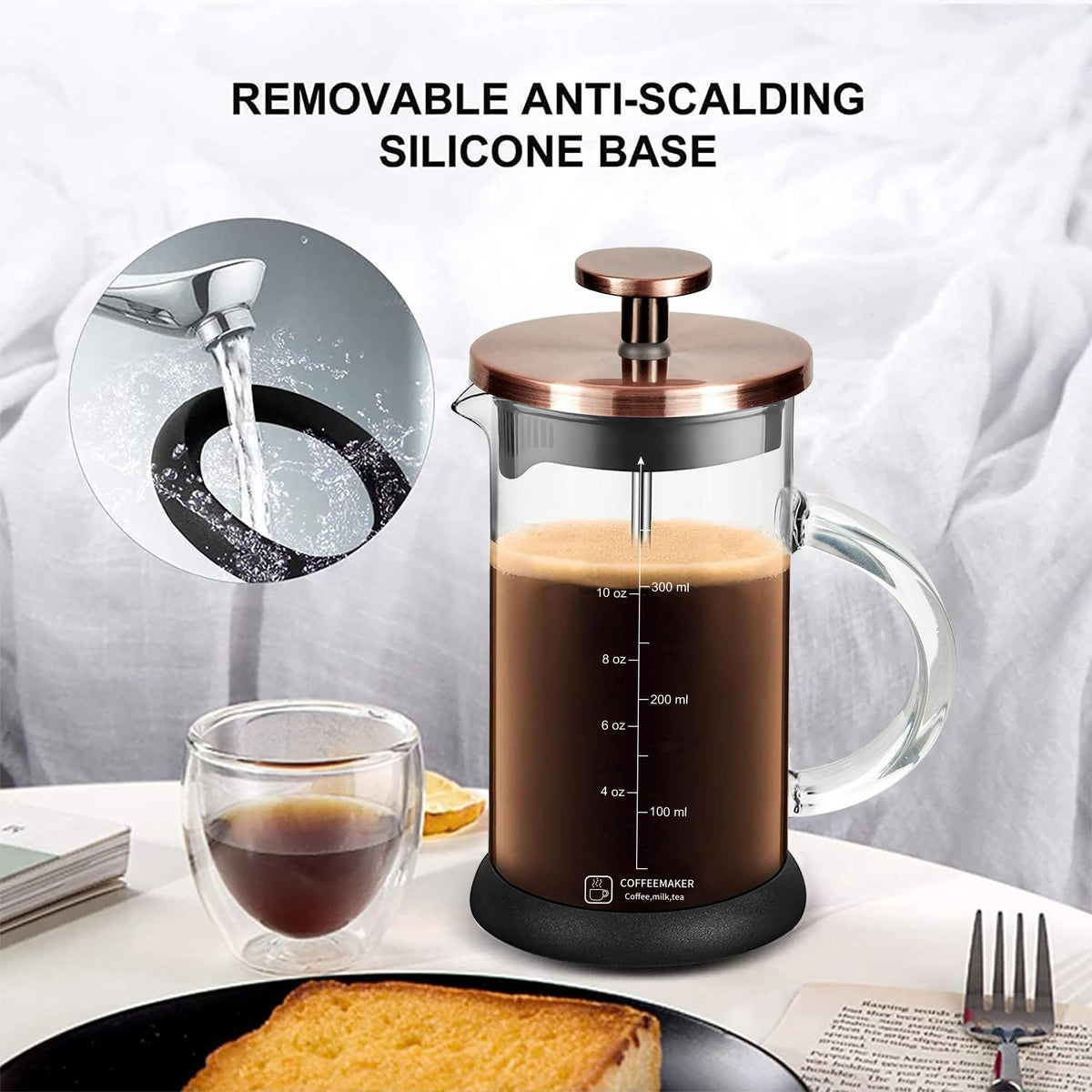 12 Ounce Stainless Steel French Press Coffee Maker F950522
