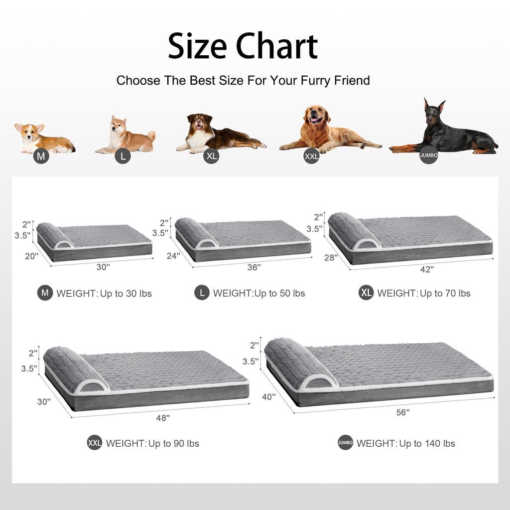 Large Dog Bed 36''X24'' Grey N928745