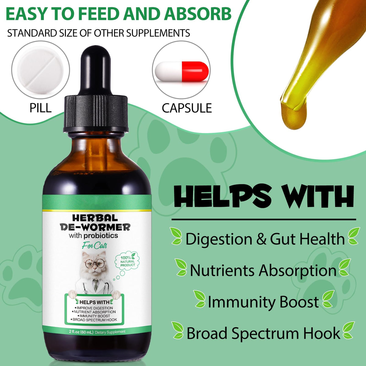 Cat Multivitamin Supplement Drops with Probiotic V9857