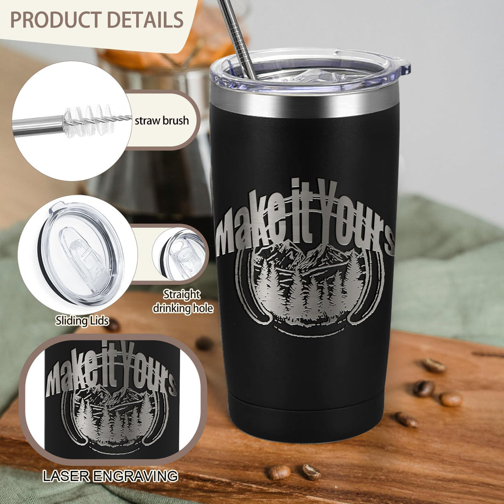 20 Pack Stainless Steel Insulated Tumbler with Straws T10508