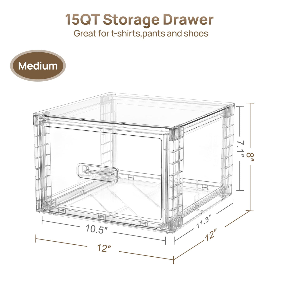 Clear Stackable Storage Drawers 4 Pack 15QT O467