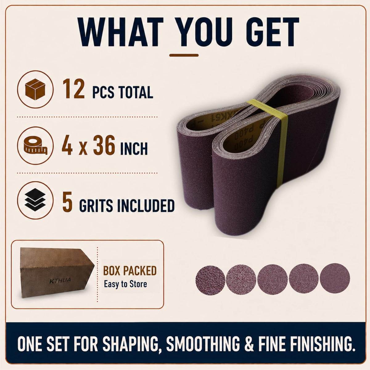4x36 Aluminum Oxide Sanding Belts, 12 Pack H6218