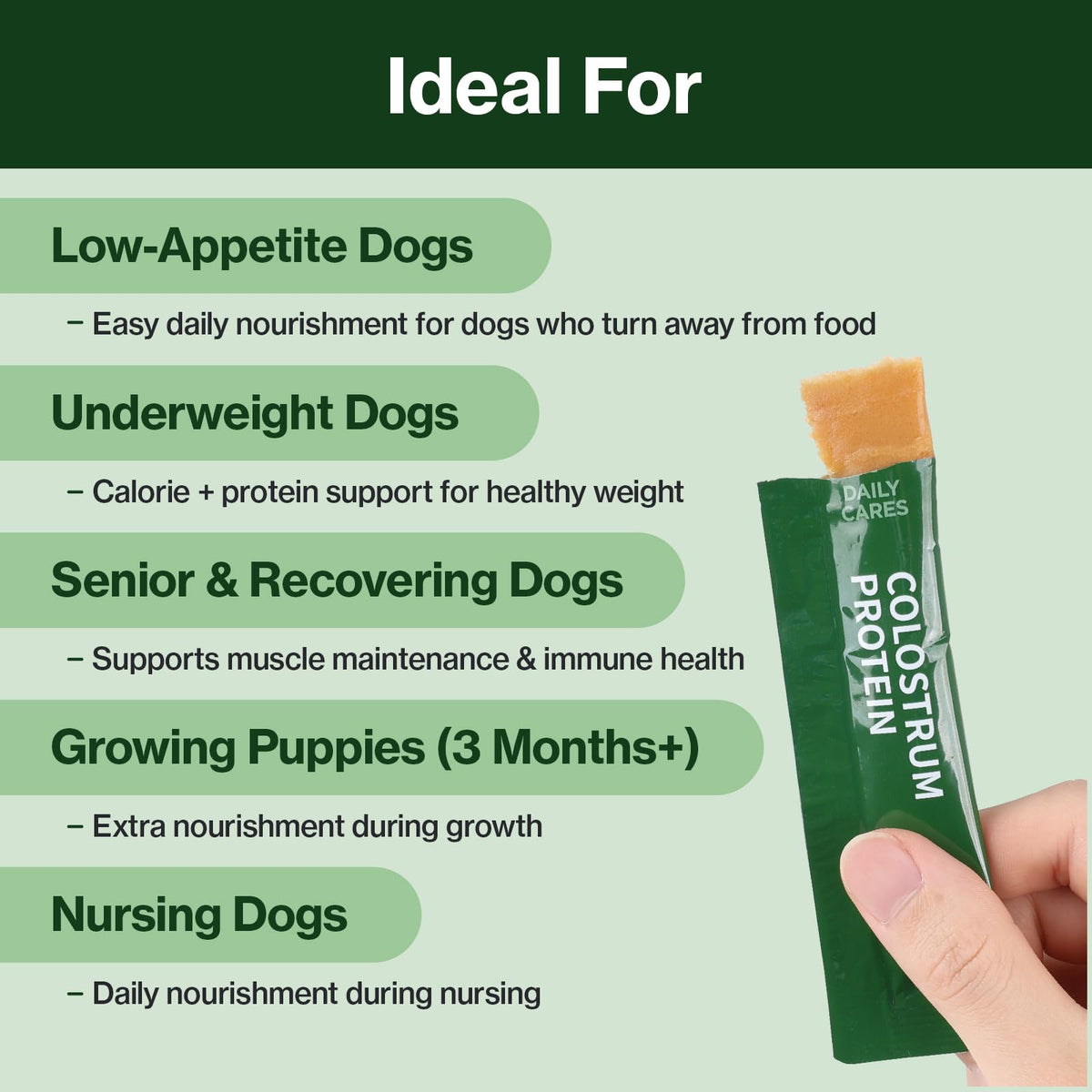 Colostrum Whey Protein Dog Supplement 30 Tubes J658