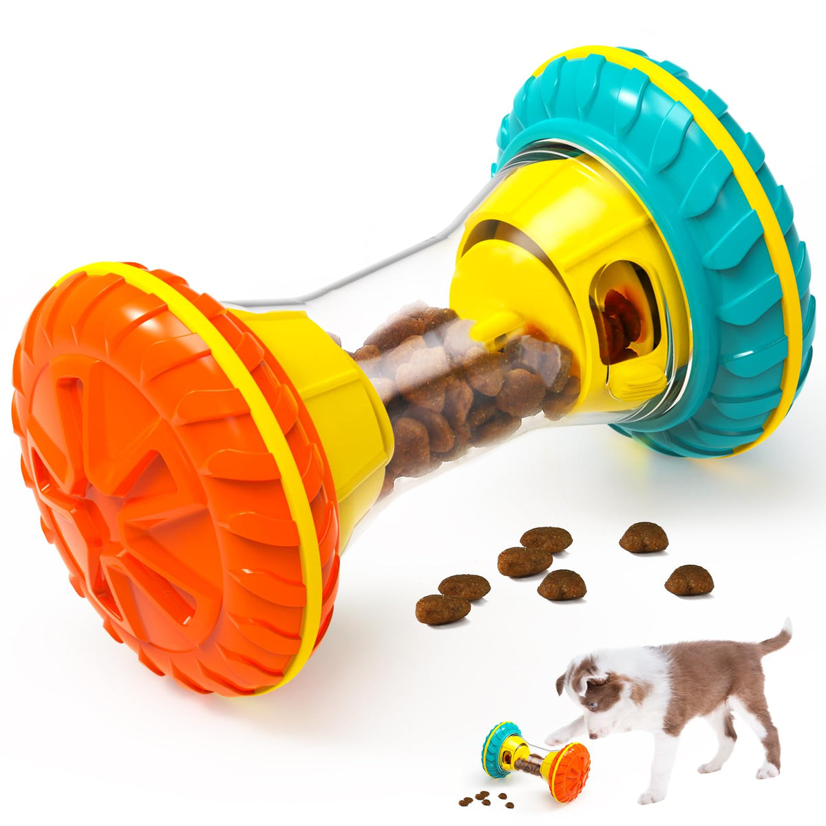 Interactive Dog Puzzle Toy Treat Dispensing Slow Feeder Yellow M8614