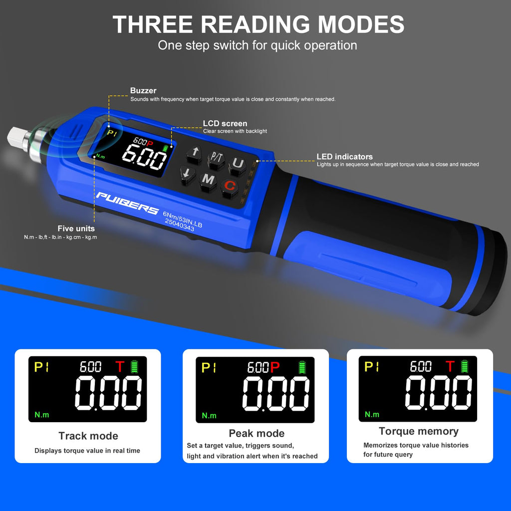 46 Pcs Digital Torque Screwdriver Set 1/4" Adjustable J7630