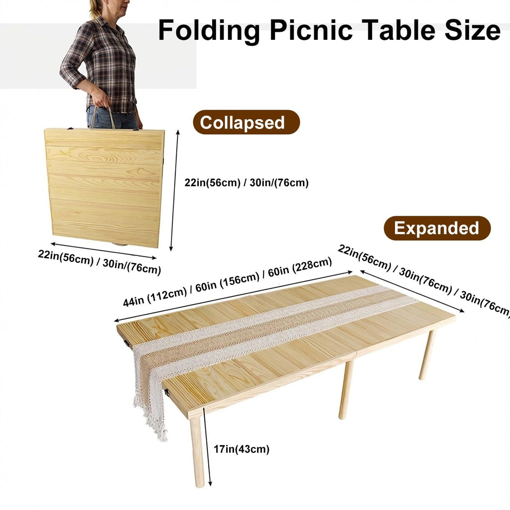 Wood Low Folding Picnic Table Y396
