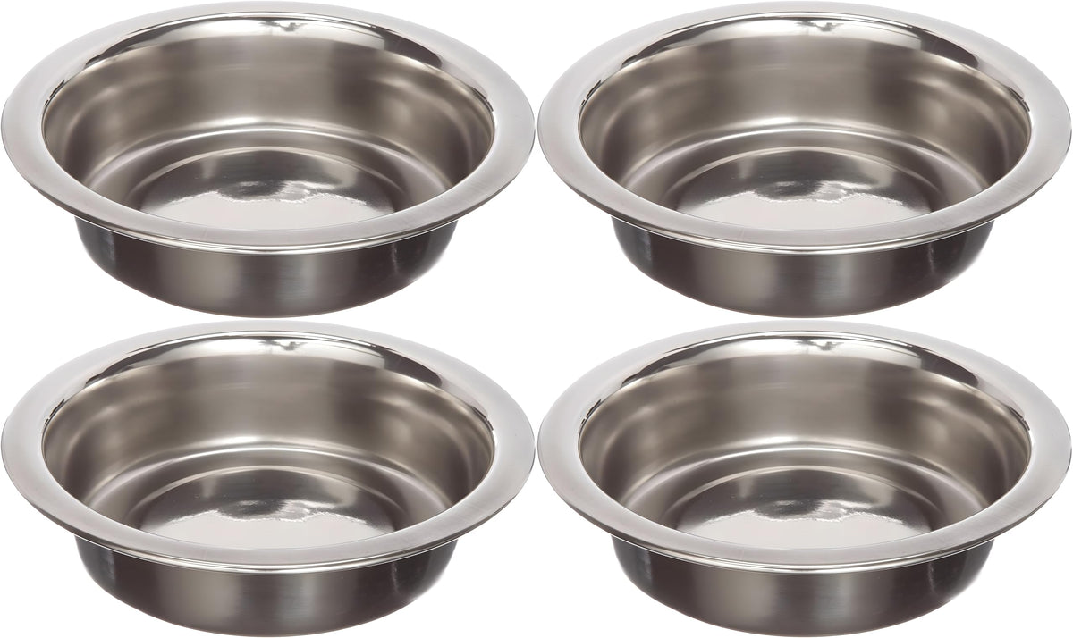 4 Pack Stainless Steel Cat & Dog Bowls, 8 oz Each P697