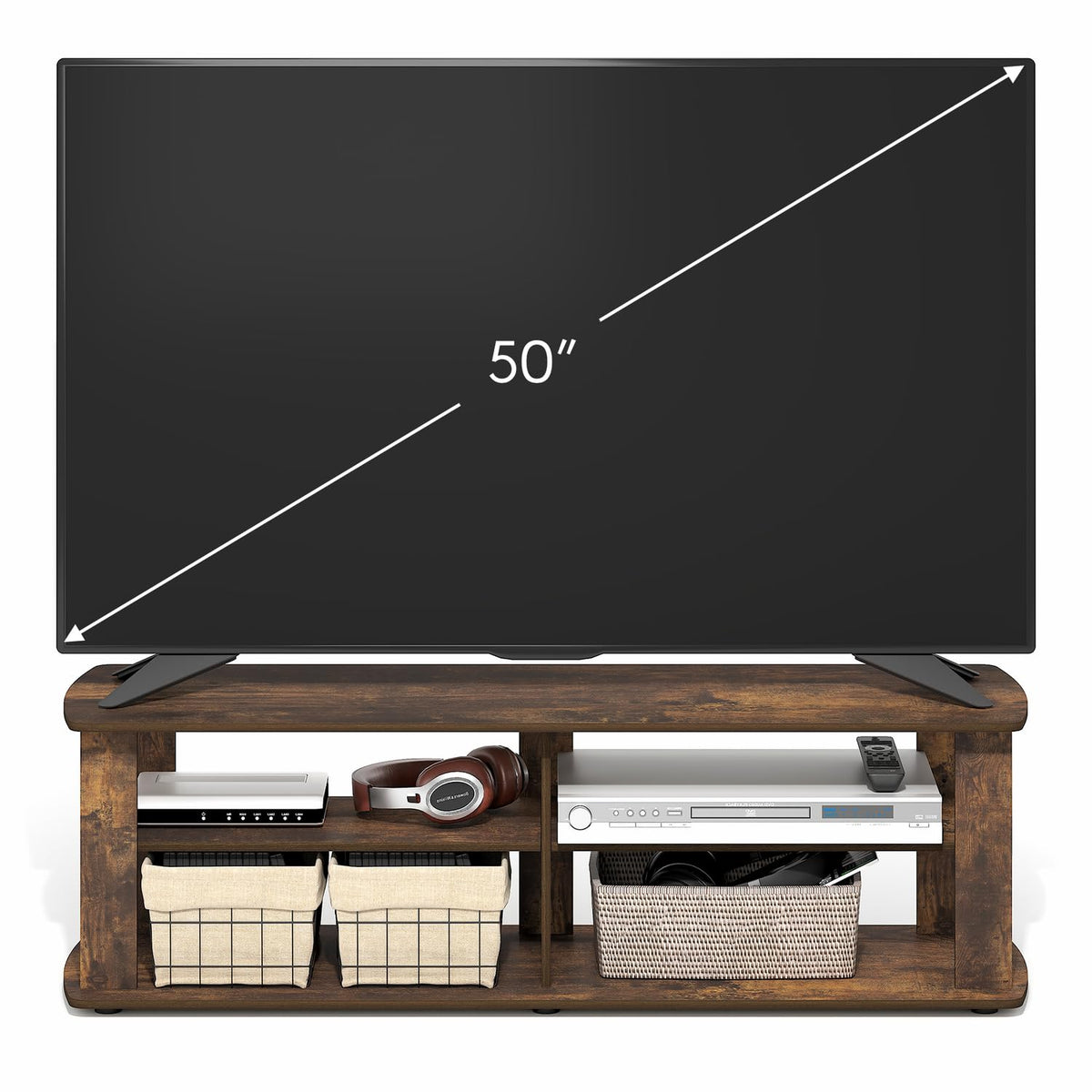 3-Tier TV Stand with Open Shelves up to 50 Inch D99277