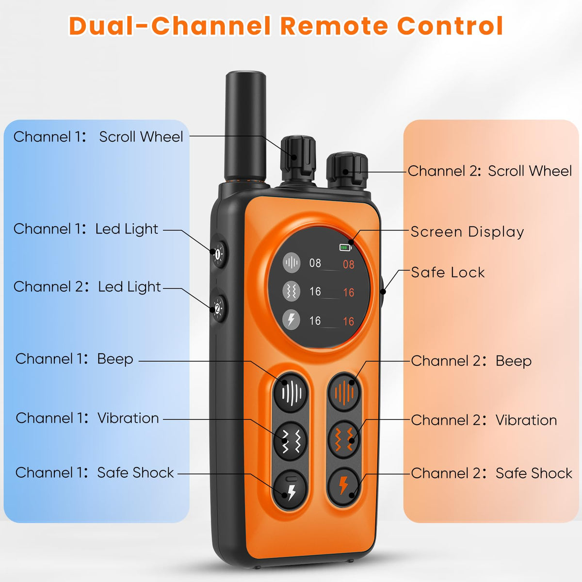 Orange Dog Training Collar with Remote C41862