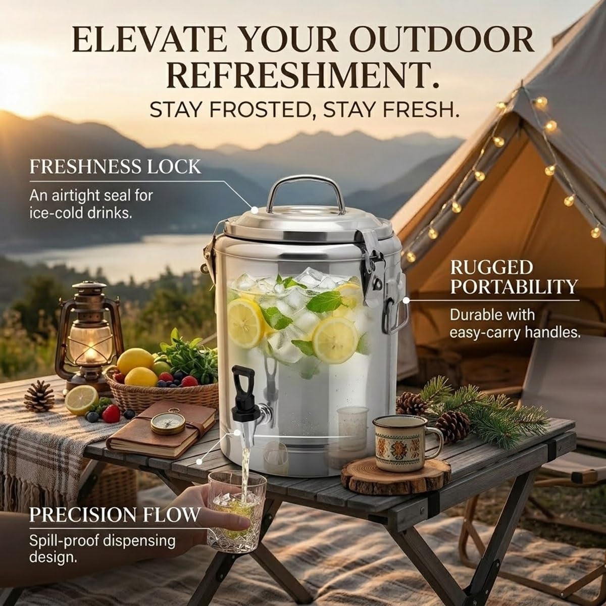 Stainless Steel Beverage Dispenser with Faucet E9236