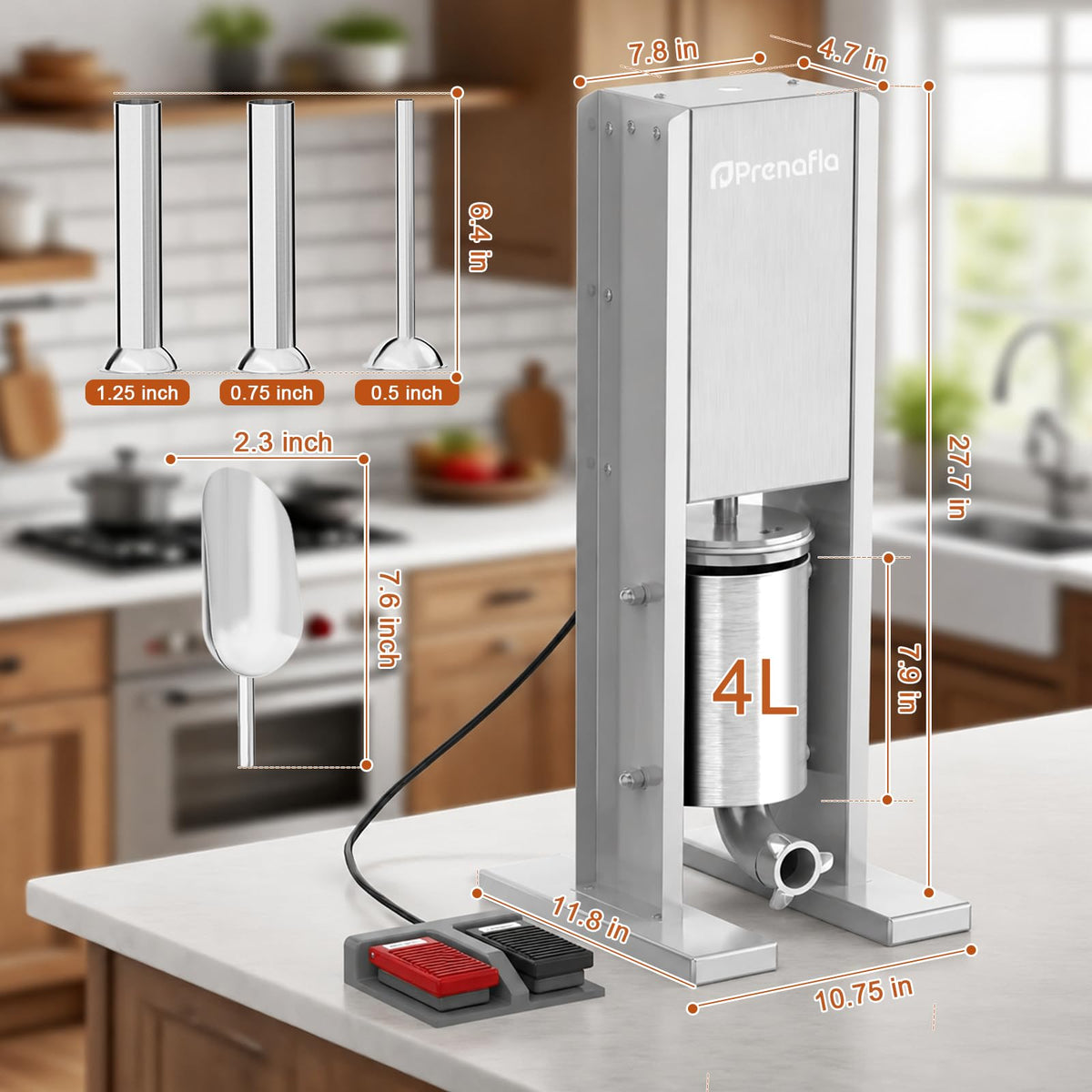 8 LB Vertical Electric Sausage Stuffer D72769