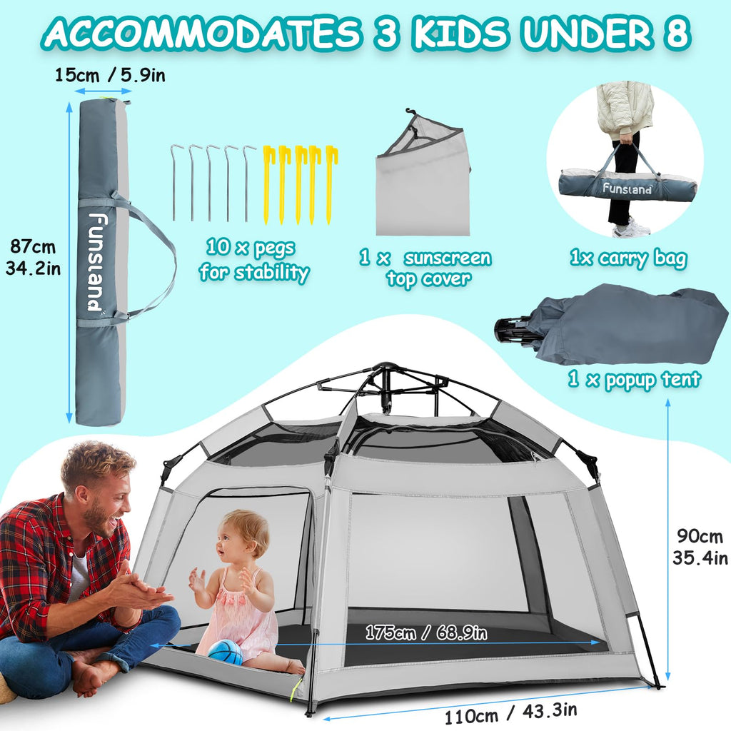 Pop-up Play Tent with Canopy Travel Bag A96627