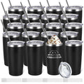 20 Pack Stainless Steel Insulated Tumbler with Straws T10508