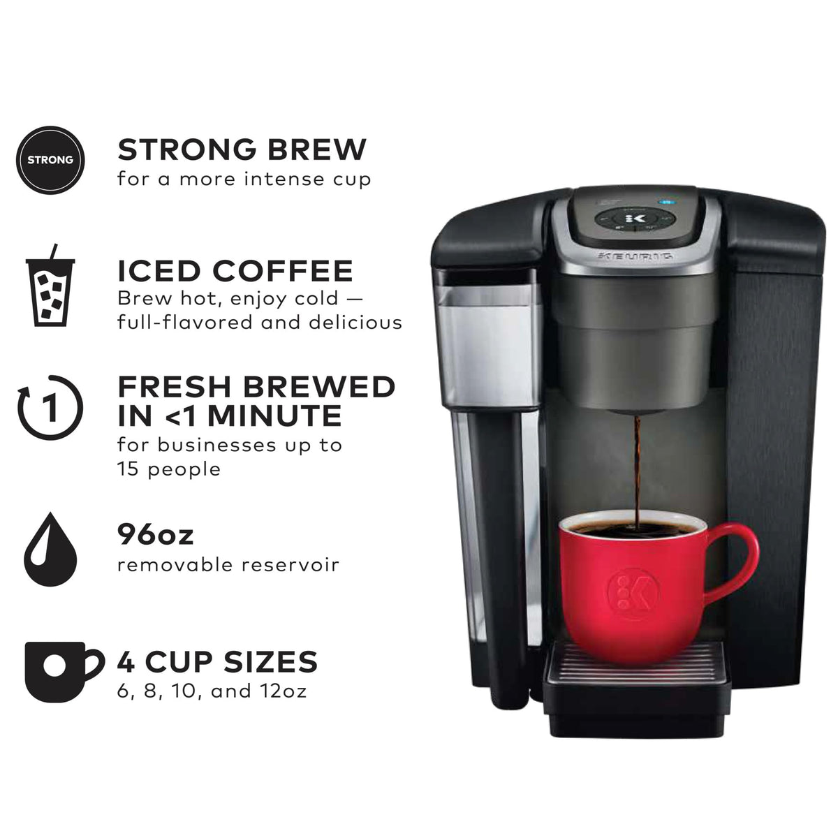 Single Serve Coffee Maker, 96 oz Water Reservoir, Black U7370