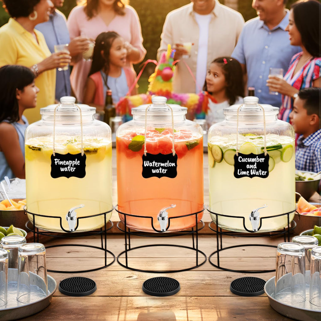 4 Gallon Glass Beverage Dispenser with Stand and Spigot W852841