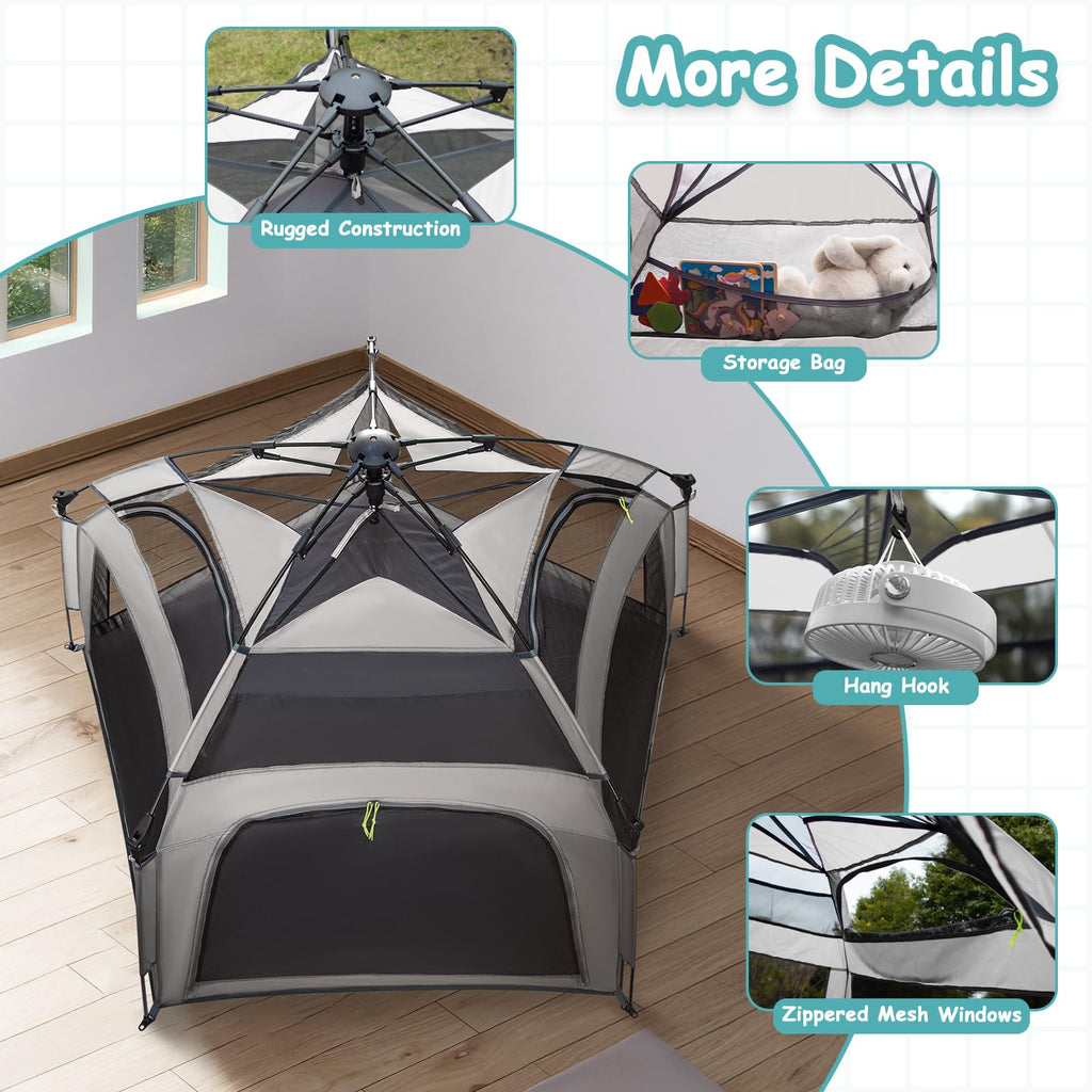 Pop-up Play Tent with Canopy Travel Bag A96627