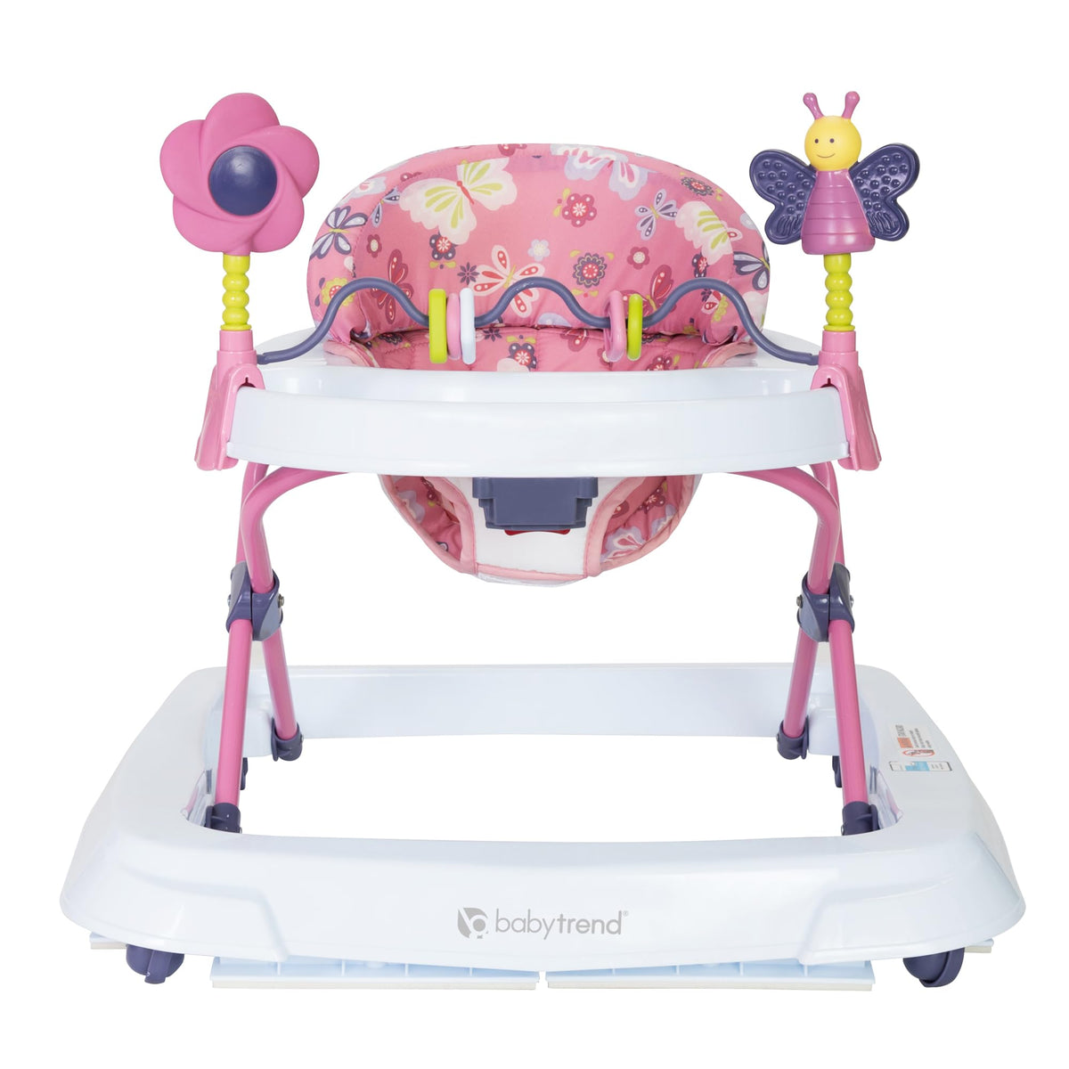 Activity Walker with Toy Bar, Front Wheels, Tray, Adjustable Height and Fold Frame M978