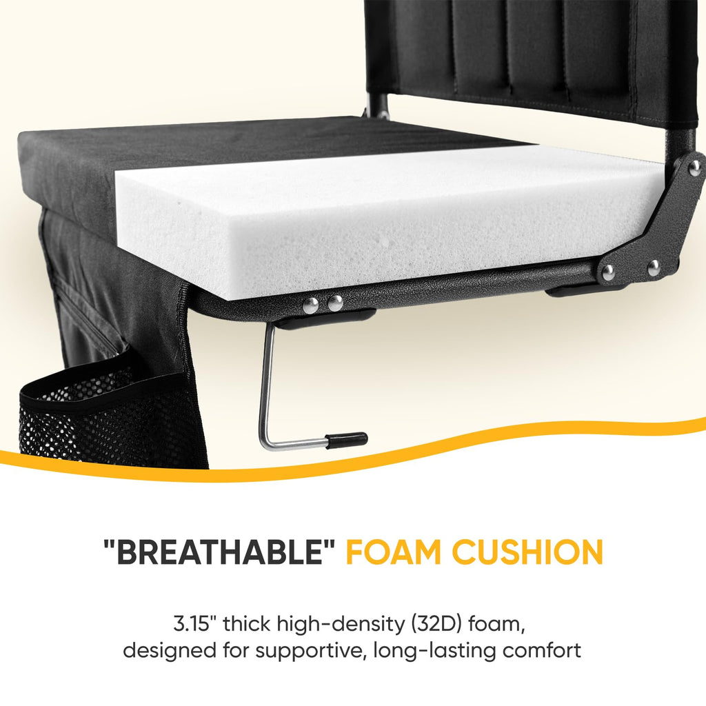 Stadium Seats with Back Support 2 Pack, Black Z505069