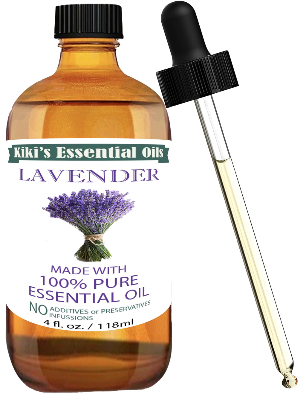 Lavender Essential Oil with Glass Dropper 4 Fl Oz P355