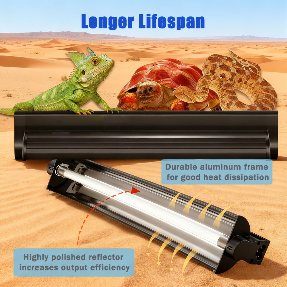 15W T8 UVB 10.0 Reptile Light Fixture Combo Kit D378